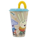 Plastový pohár s vrchnákom a slamkou PEPPA PIG 430ml, 41230