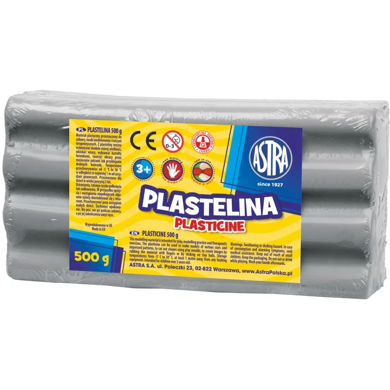 ASTRA Plastelína 500g Sivá, 303117012