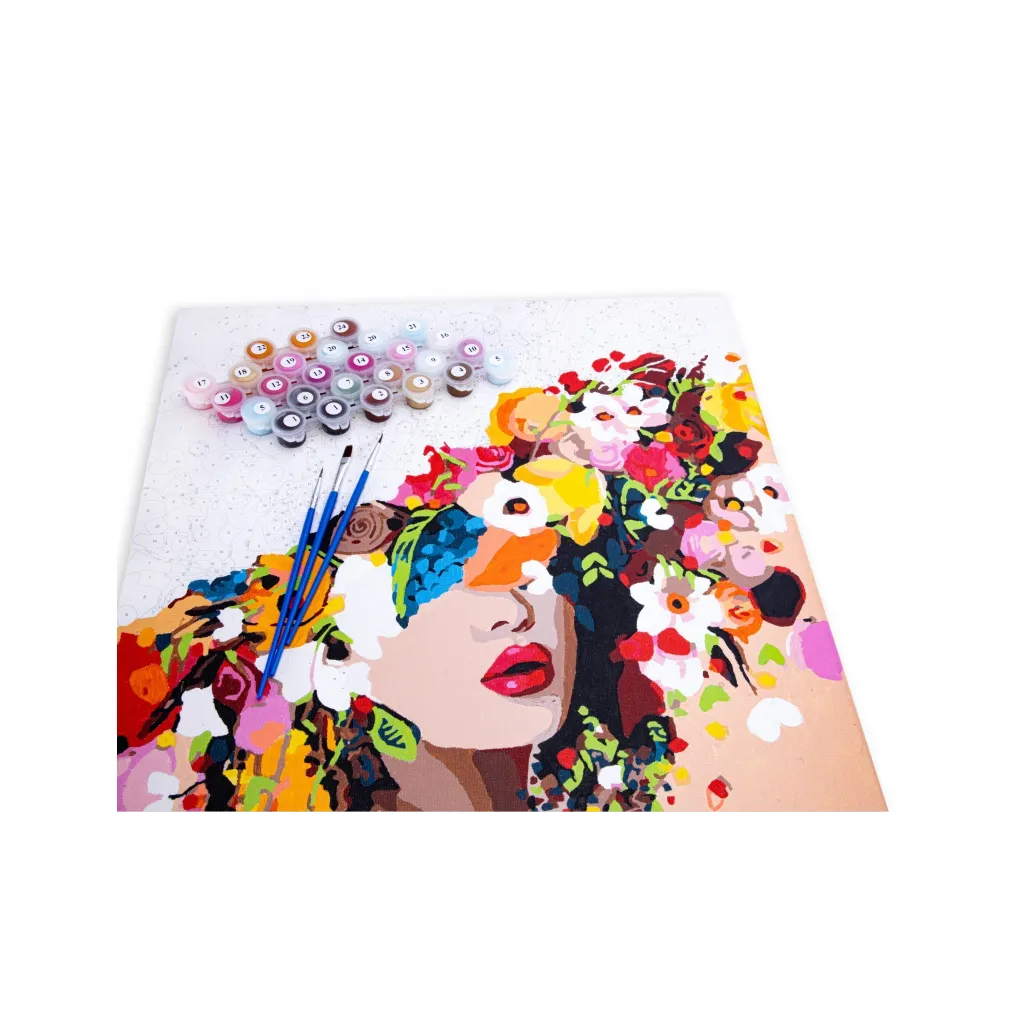 Malování podle čísel PORTRAIT IN FLOWERS, na rámu, 40x50cm, 801022904