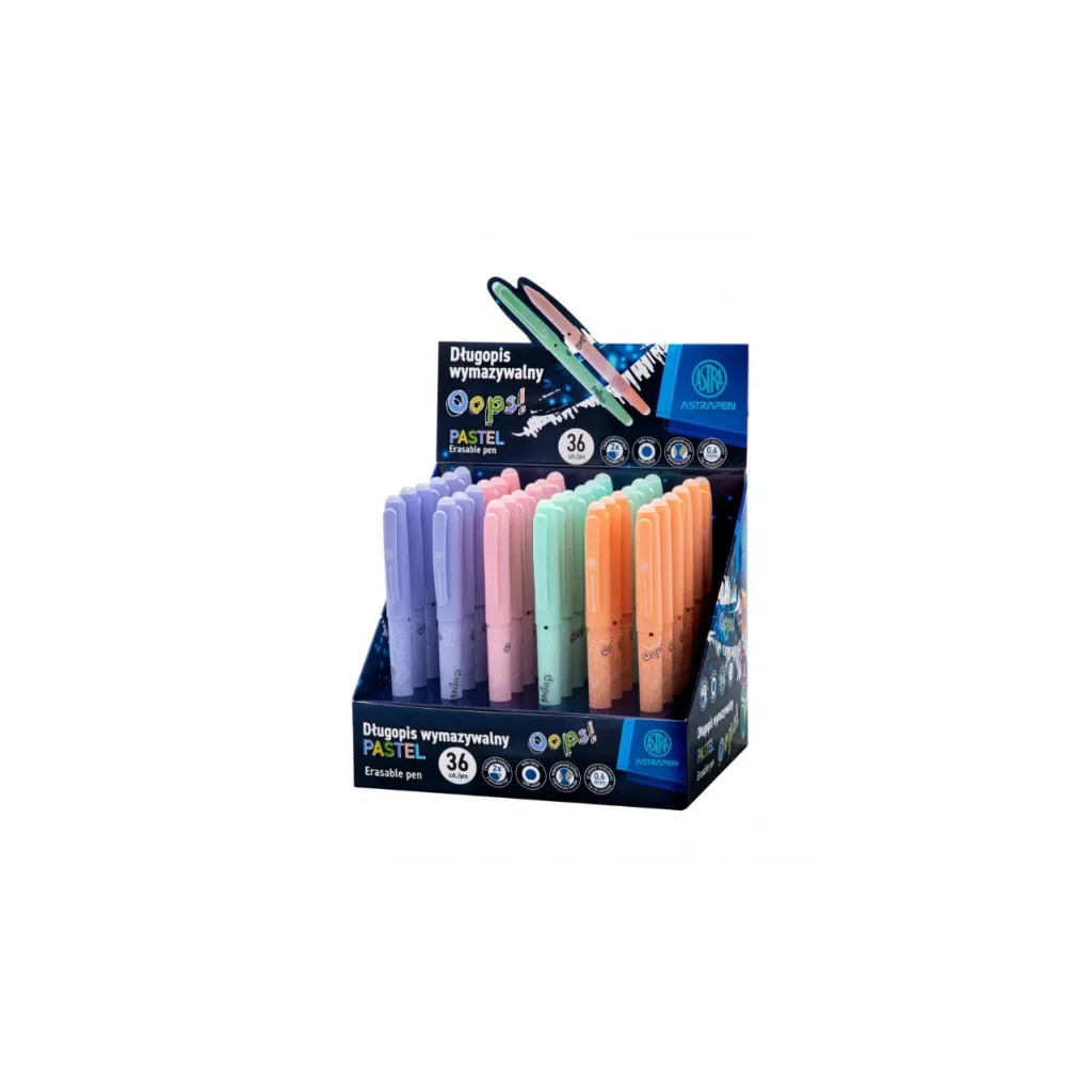 Gumovateľné pero AstraPen OOPS! modré – 0,6 mm, pastelové farby