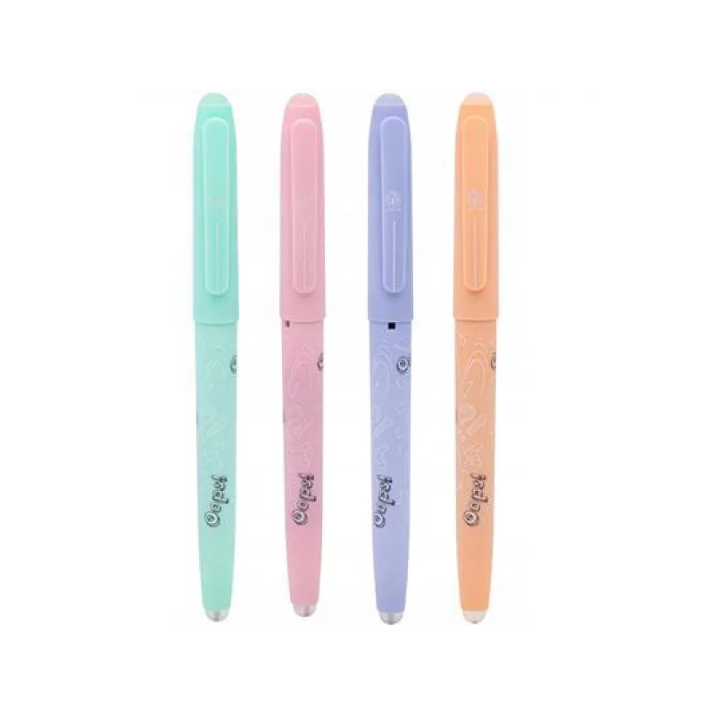 Gumovateľné pero OOPS! Pastel, 0,6mm, modré, dve gumy, blister, mix farieb, 201022005