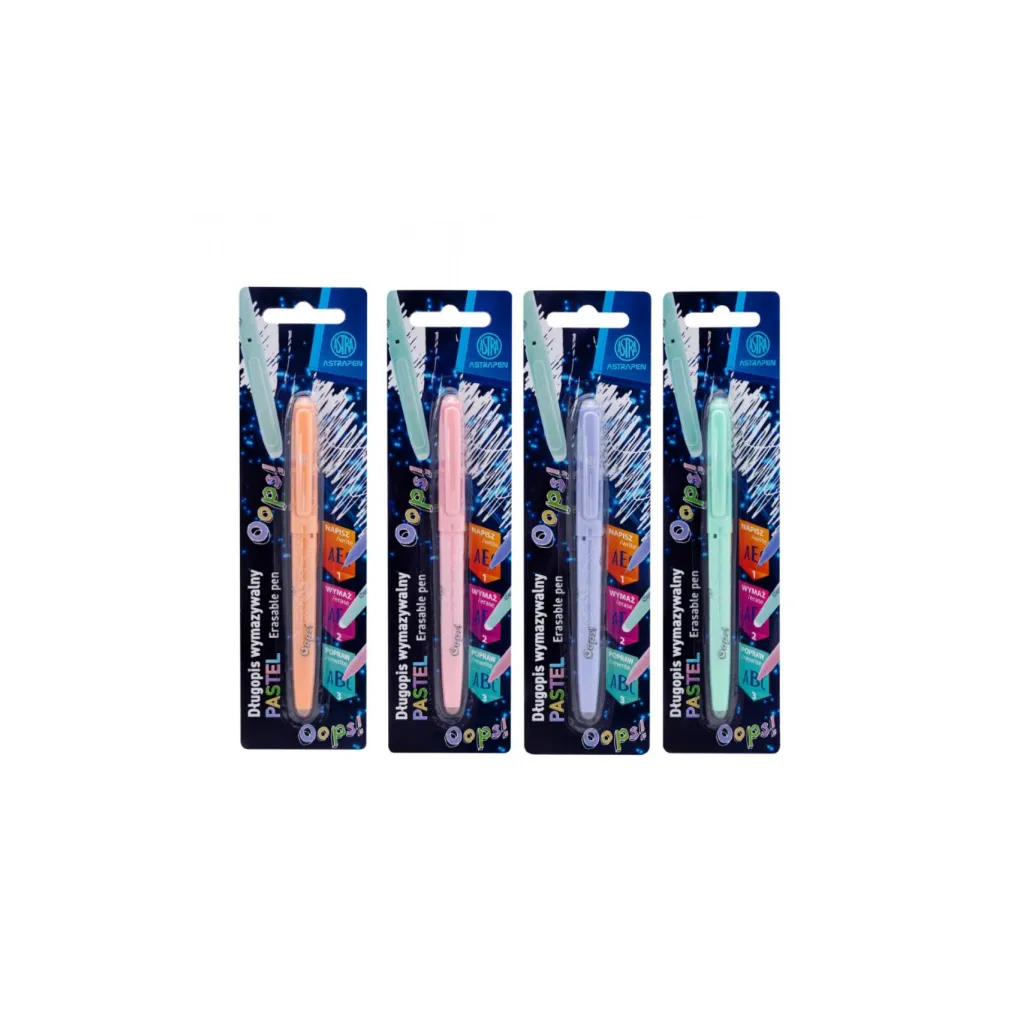 Gumovateľné pero AstraPen OOPS! modré – 0,6 mm, pastelové farby