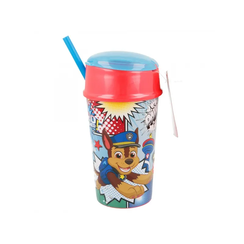 Pohár s víkem a brčkem PAW PATROL Snack, 400ml, 18901
