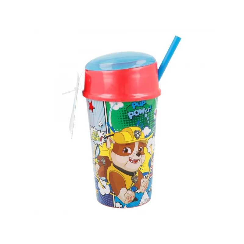 Pohár s víkem a brčkem PAW PATROL Snack, 400ml, 18901