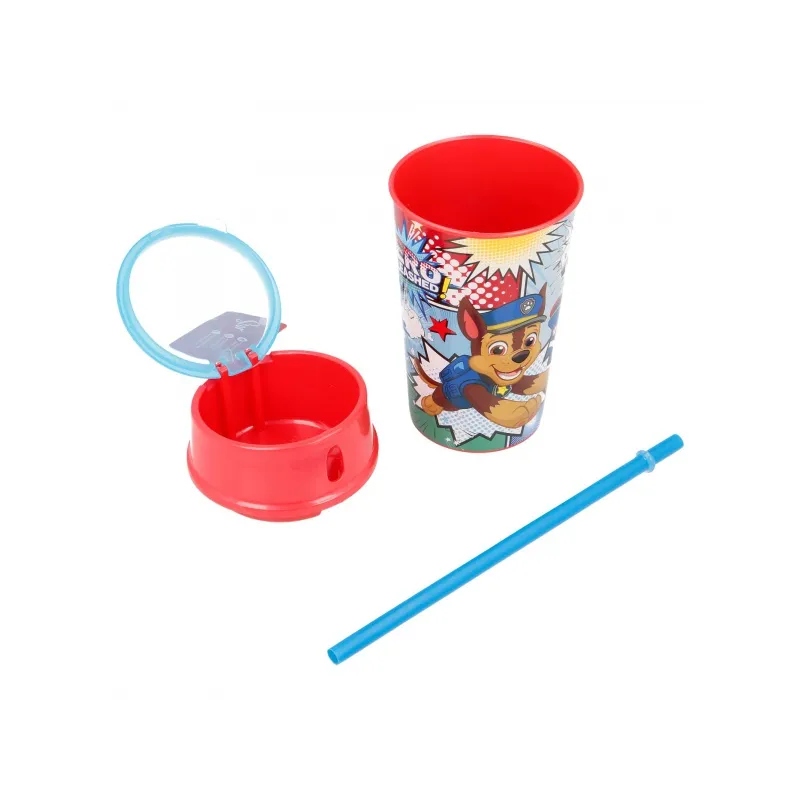 Pohár s víkem a brčkem PAW PATROL Snack, 400ml, 18901