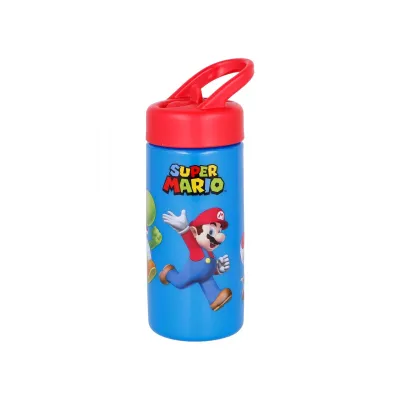 Plastová láhev s výsuvnou brčkem SUPER MARIO, 410ml, 21401 Plastová láhev s výsuvnou brčkem SUPER MARIO, 410ml, 21401