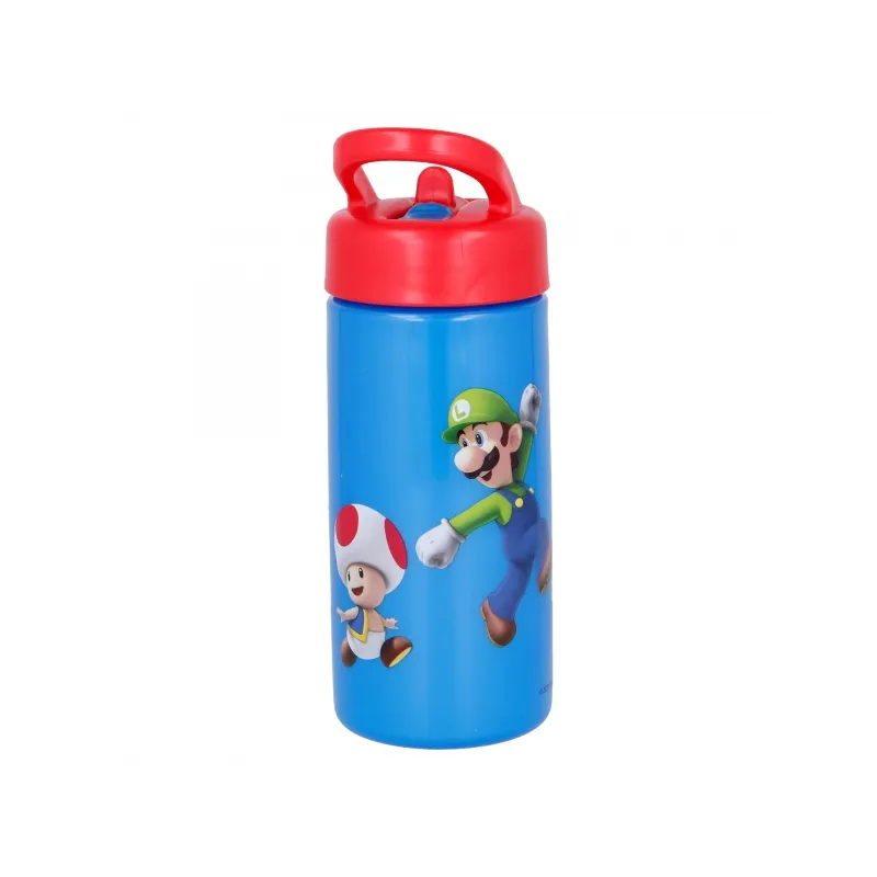 Plastová fľaša s výsuvnou slamkou SUPER MARIO, 410ml, 21401 Plastová fľaša s výsuvnou slamkou SUPER MARIO, 410ml, 21401
