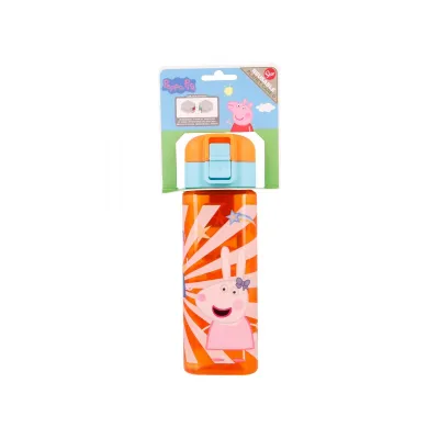 Hranatá plastová láhev PEPPA PIG LOCK, 550ml, 41202