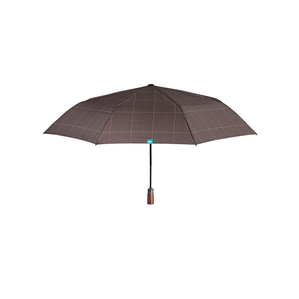 PERLETTI TIME Pánský automatický deštník Scottish / hnědý tmavý, 26284