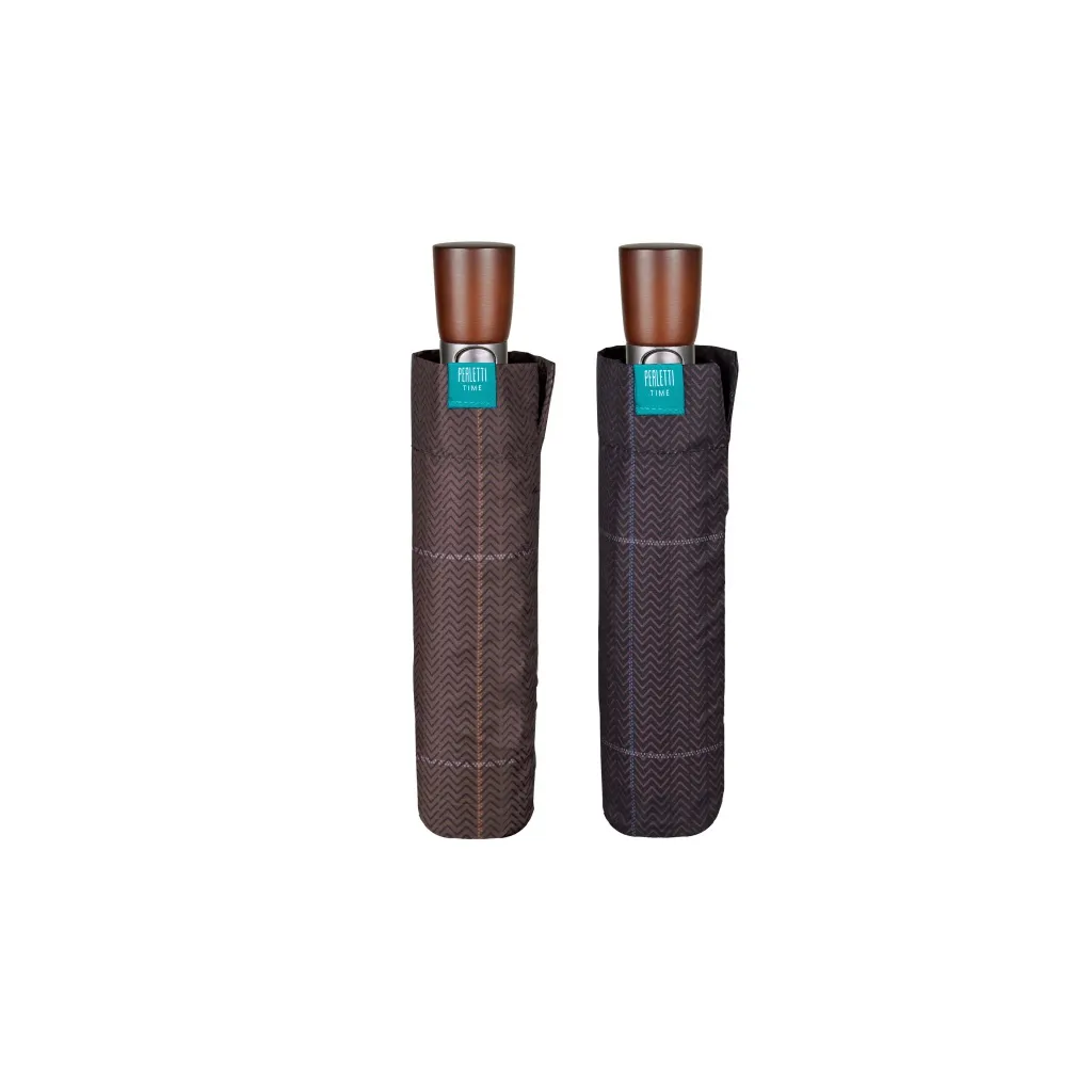 PERLETTI TIME Pánsky automatický dáždnik Scottish / hnedý tmavý, 26284