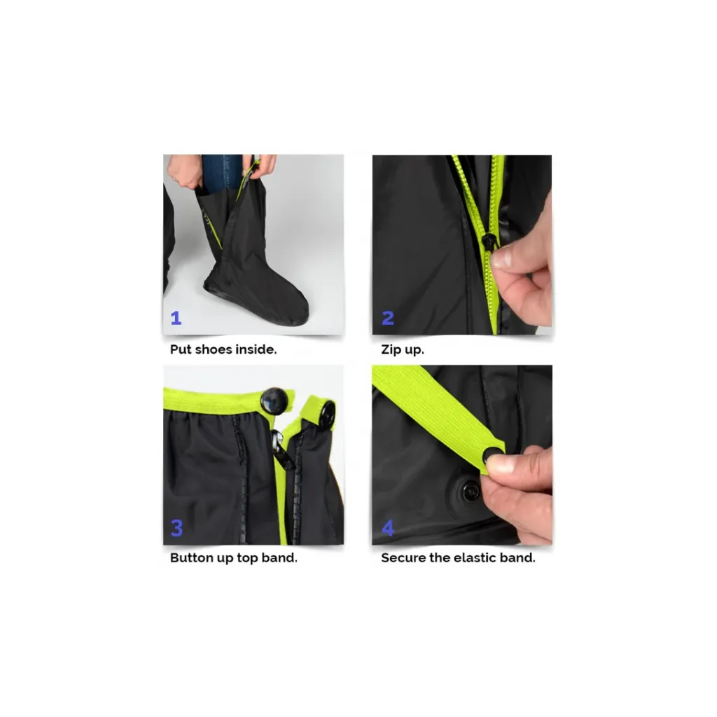 PERLETTI Kvalitní nepromokavé návleky na obuv, velikost L 43/45, Nero/Militare, 95020