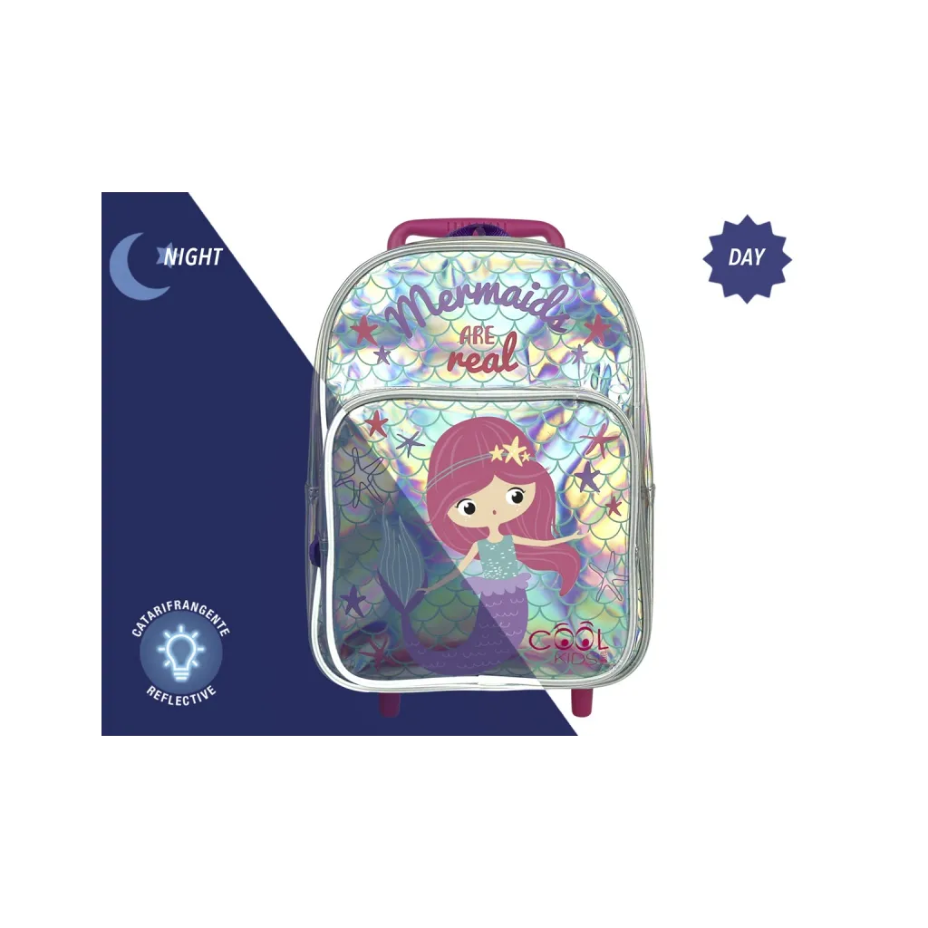 Dětský reflexní batoh na kolečkách Mořská Víla Mermaid, 14111