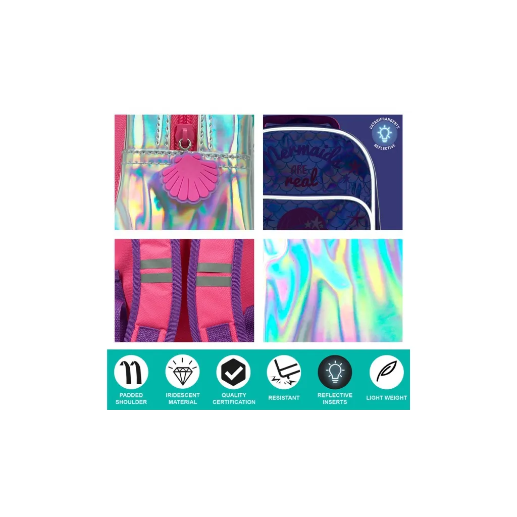Dětský reflexní batoh na kolečkách Mořská Víla Mermaid, 14111