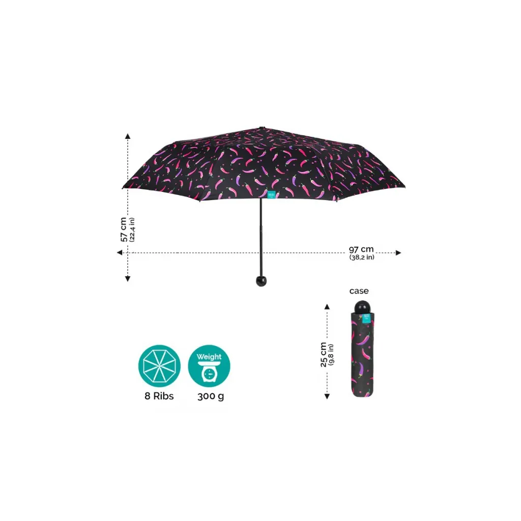 PERLETTI Dámský plnoautomatický deštník PEPERONCINO / ČILI, 26310