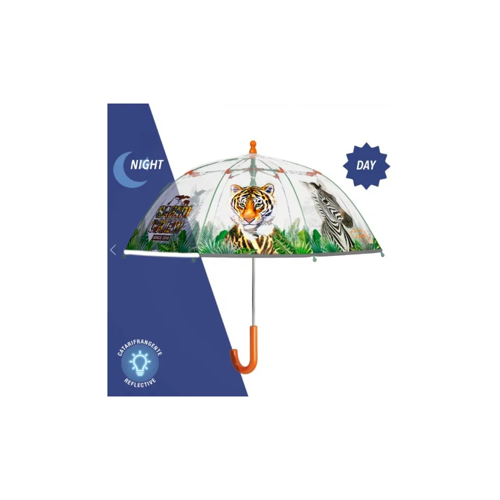 PERLETTI Dětský reflexní deštník COOL KIDS Safari, 15619