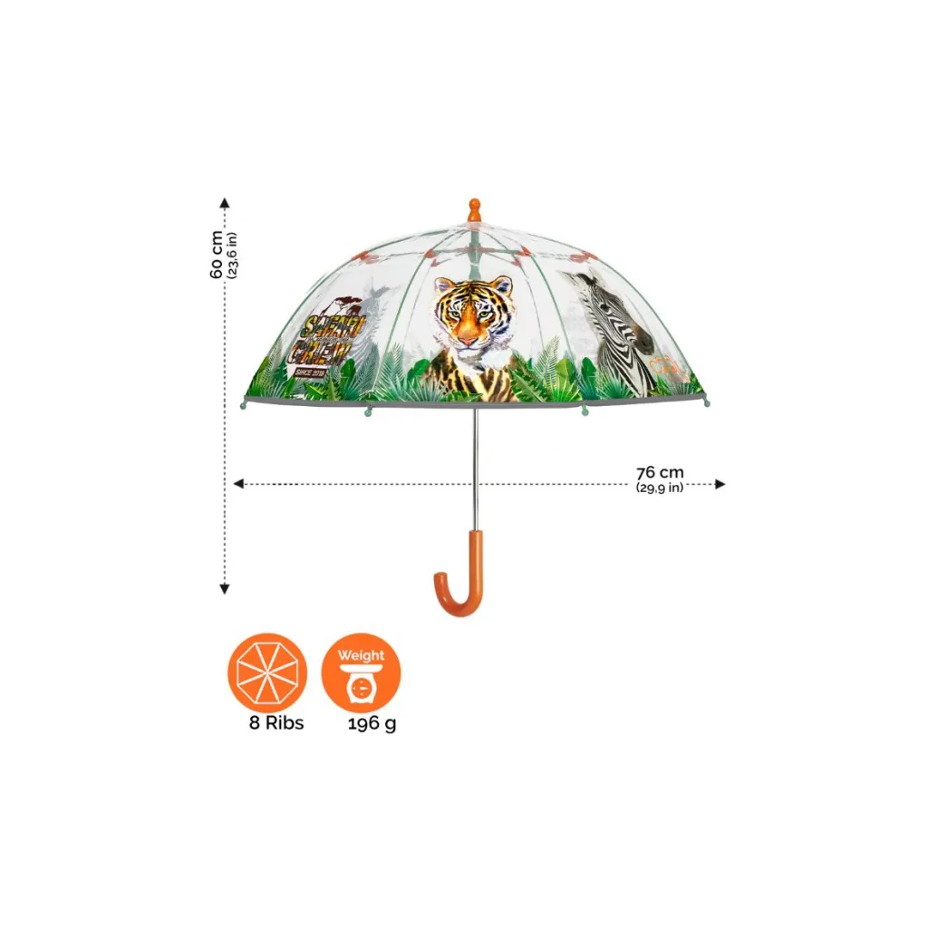 PERLETTI Dětský reflexní deštník COOL KIDS Safari, 15619