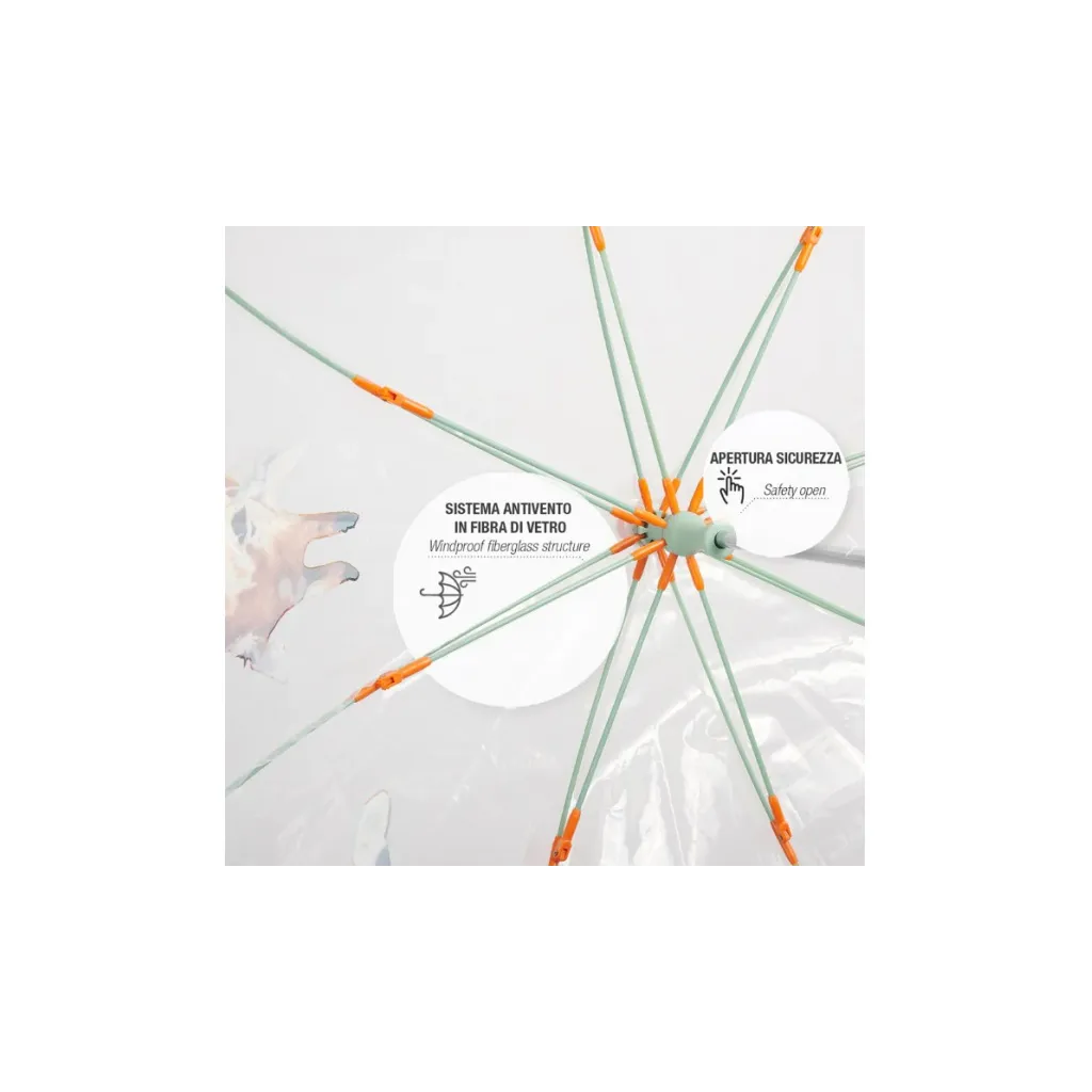 PERLETTI Detský reflexný dáždnik COOL KIDS Safari, 15619