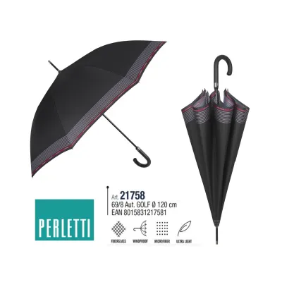 PERLETTI Technology, Pánský holový deštník/černá, 21758 PERLETTI Technology, Pánský holový deštník/černá, 21758