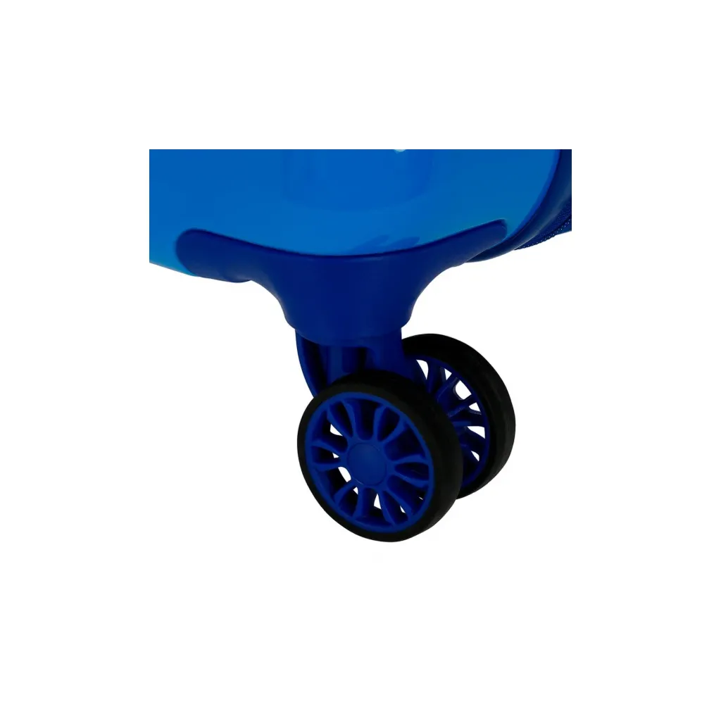 Luxusný detský ABS cestovný kufor MICKEY MOUSE Circle Blue, 34L – kufor s postavičkou Mickey Mouse