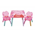 Detský drevený stolík + stoličky PEPPA PIG, PP13984