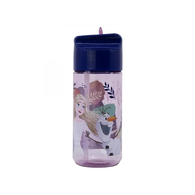 Plastová fľaša s výsuvnou slamkou DISNEY FROZEN, Transparent Tritan, 430ml, 74236