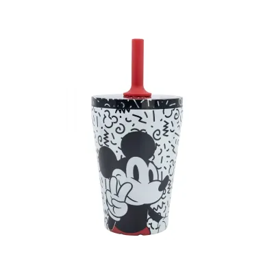 Nerezová termo sklenička se silikonovou brčkem MICKEY MOUSE, 360ml, 74398 Nerezová termo sklenička se silikonovou brčkem MICKEY MOUSE, 360ml, 74398