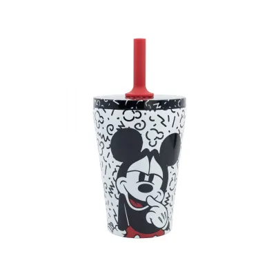 Nerezový termo pohár so silikónovou slamkou MICKEY MOUSE, 360ml, 74398 Nerezový termo pohár so silikónovou slamkou MICKEY MOUSE, 360ml, 74398