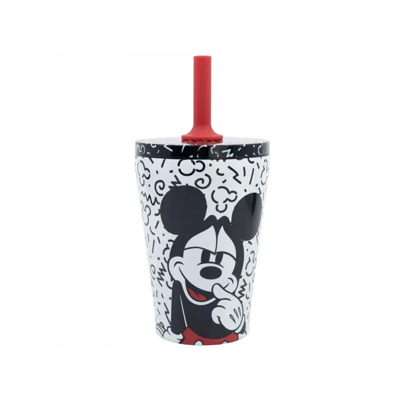 Nerezový termo pohár so silikónovou slamkou MICKEY MOUSE, 360ml, 74398 Nerezový termo pohár so silikónovou slamkou MICKEY MOUSE, 360ml, 74398