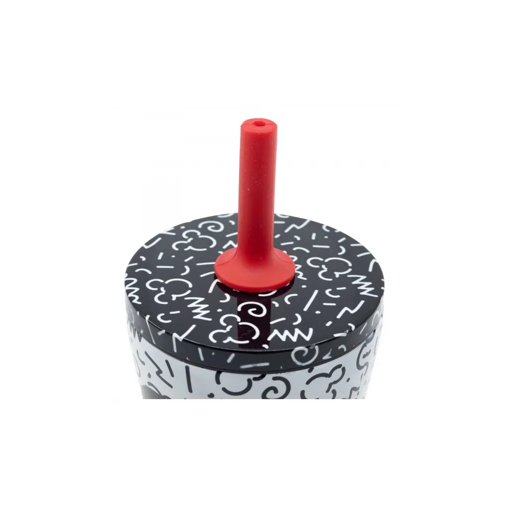 Nerezová termo sklenička se silikonovou brčkem MICKEY MOUSE, 360ml, 74398