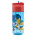 Plastová fľaša s výsuvnou slamkou JEŽKO SONIC, Transparent Tritan, 430ml, 40536