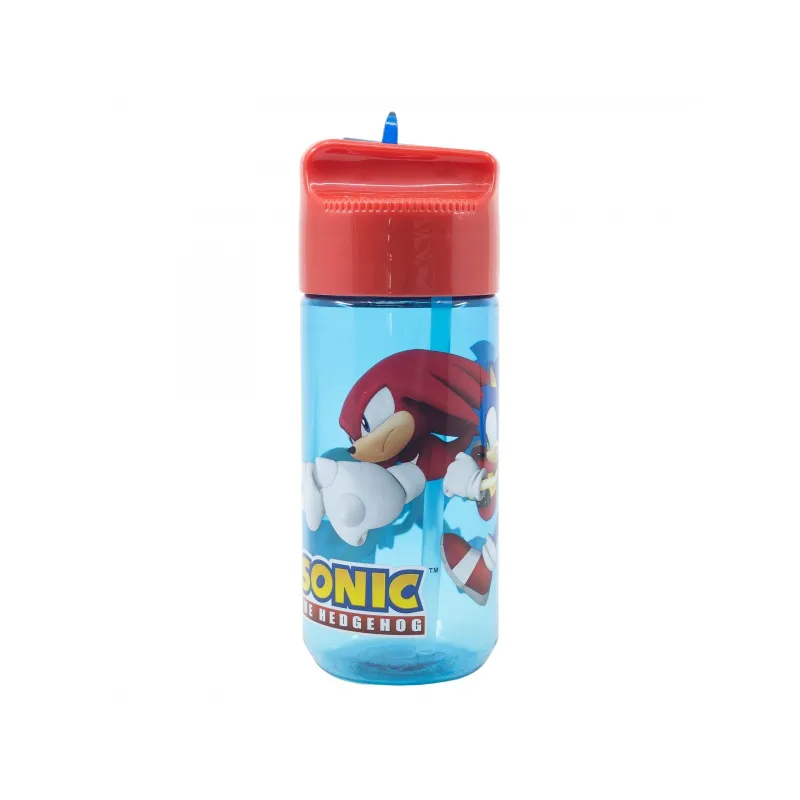 Plastová fľaša s výsuvnou slamkou JEŽKO SONIC, Transparent Tritan, 430ml, 40536