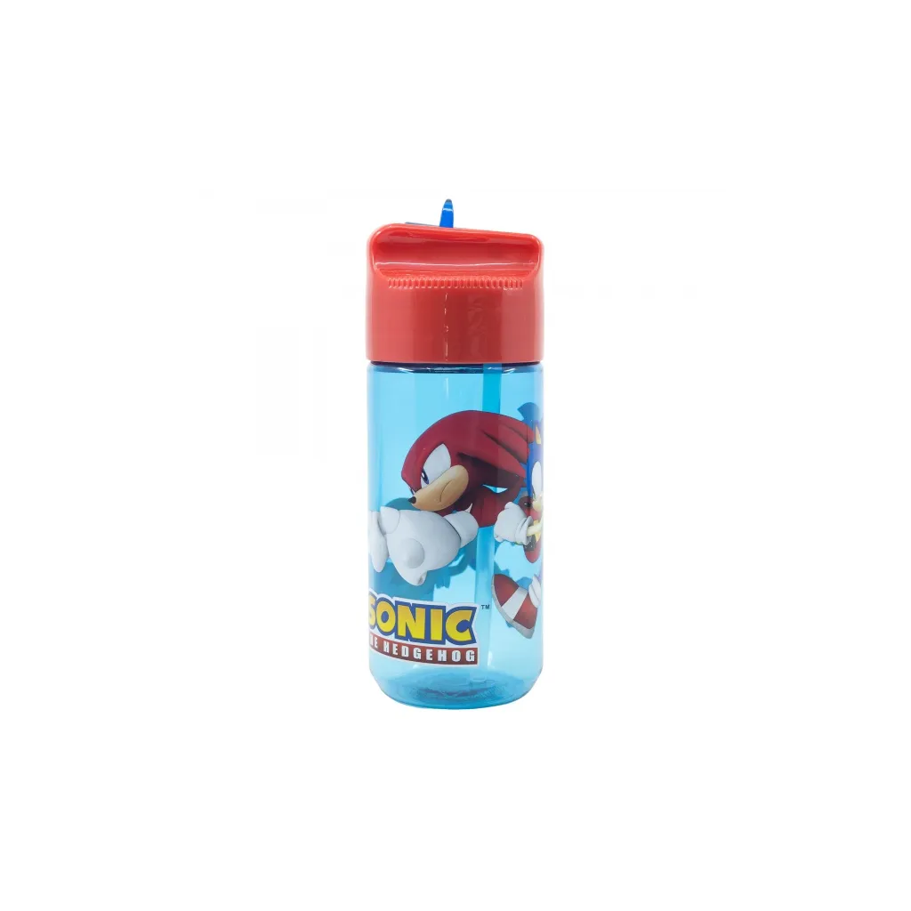 Plastová fľaša s výsuvnou slamkou JEŽKO SONIC, Transparent Tritan, 430ml, 40536