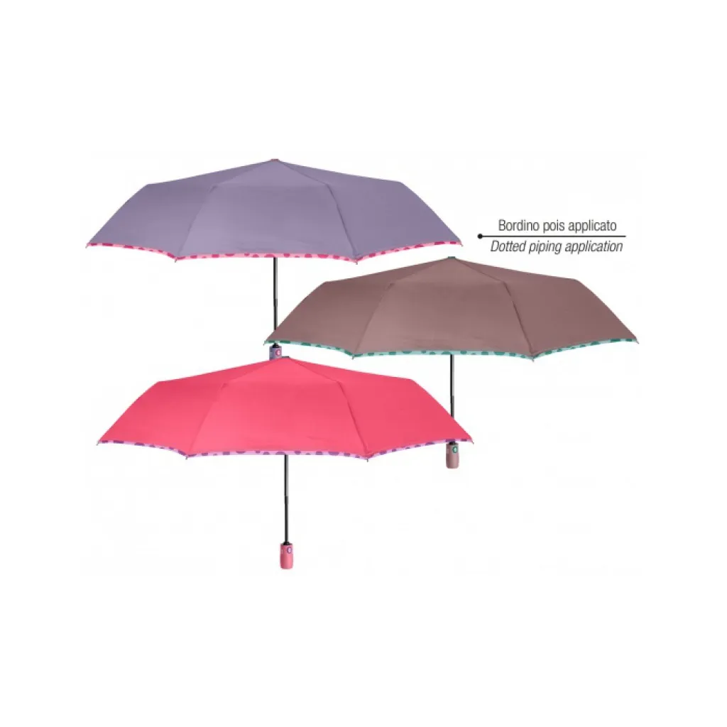 PERLETTI Technology Plně automatický skládací deštník Border / Lilla, 21715