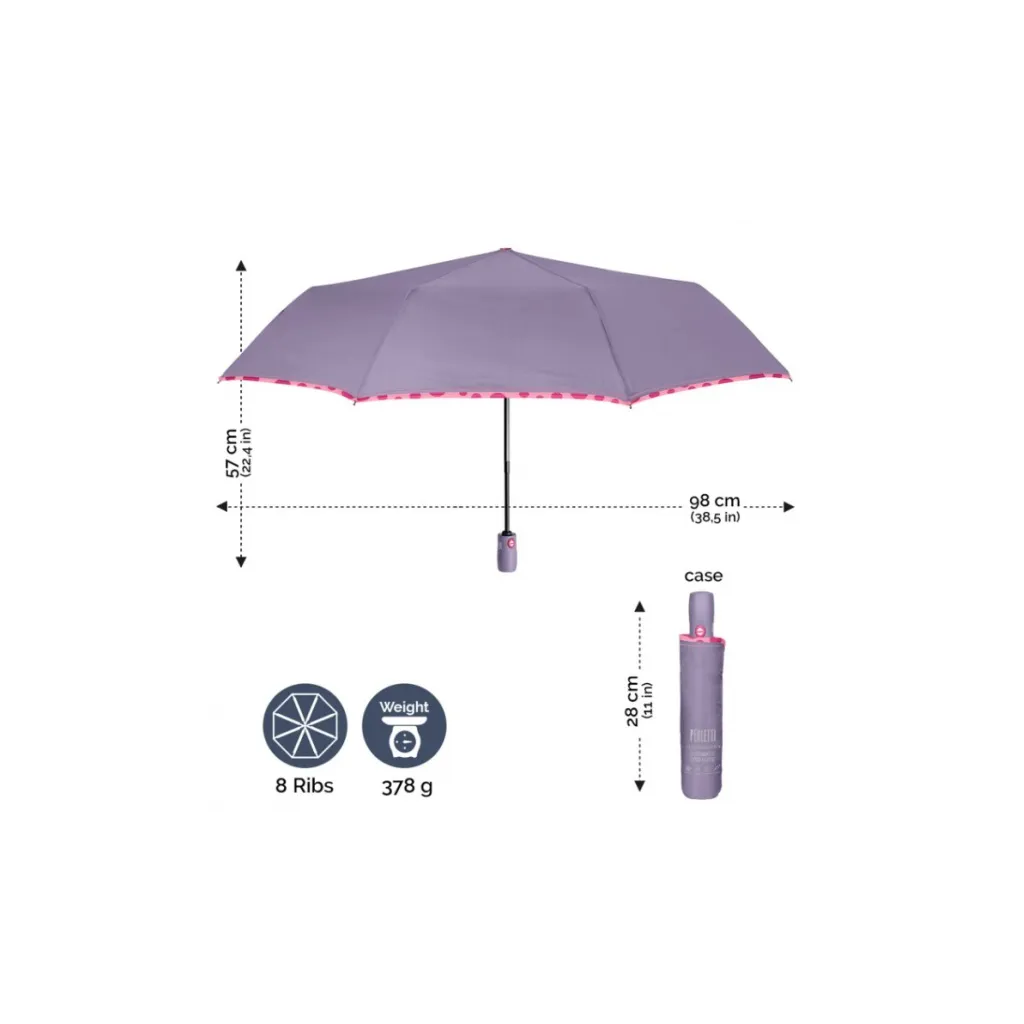 PERLETTI Technology Plně automatický skládací deštník Border / Marrone, 21715