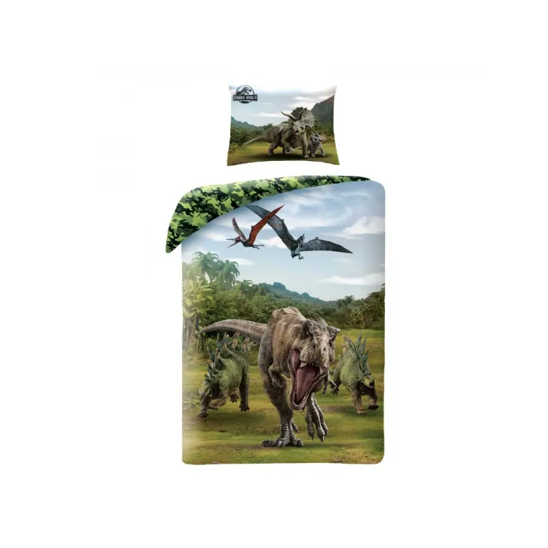 Oboustranné bavlněné povlečení JURASSIC WORLD Dinosauři, 140/200+70/90, JW-21BL Oboustranné bavlněné povlečení JURASSIC WORLD Dinosauři, 140/200+70/90, JW-21BL