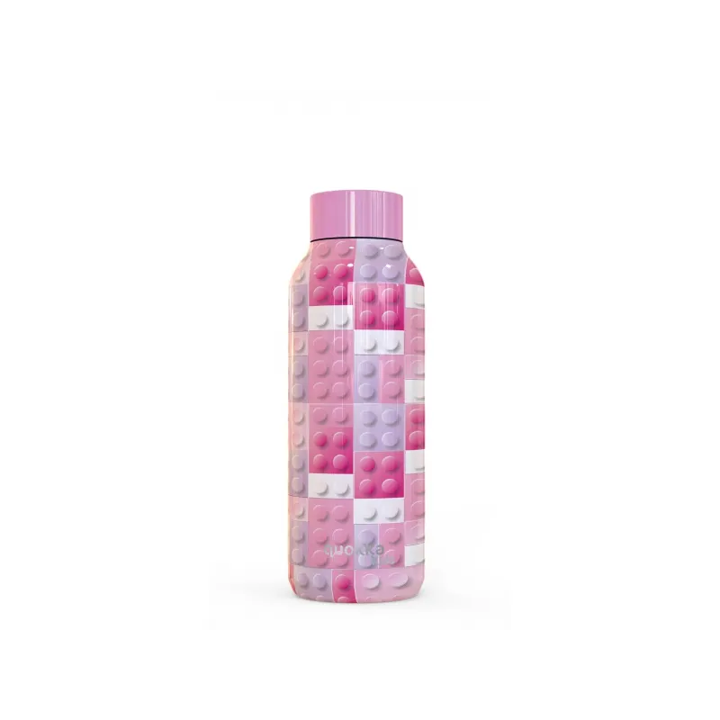 Quokka Kids, Nerezová fľaša / termoska Pink Bricks, 510ml, 11841