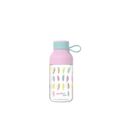 Quokka Kids, Plastová láhev s poutkem Feathers, 430ml, 40153 Quokka Kids, Plastová láhev s poutkem Feathers, 430ml, 40153