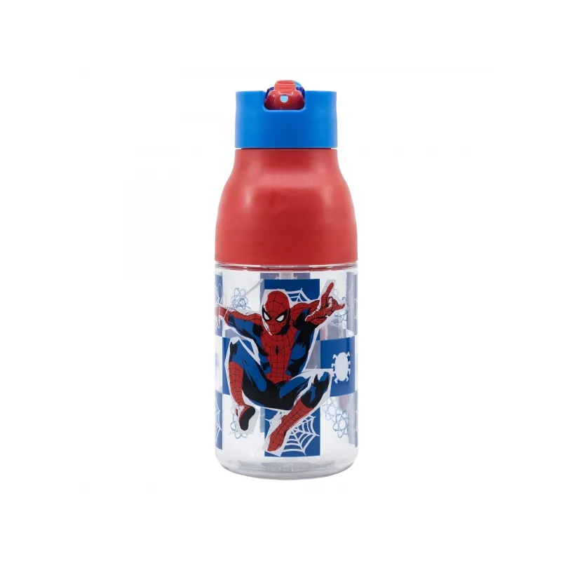 Plastová fľaša s výsuvnou slamkou SPIDERMAN, 420ml, 74735