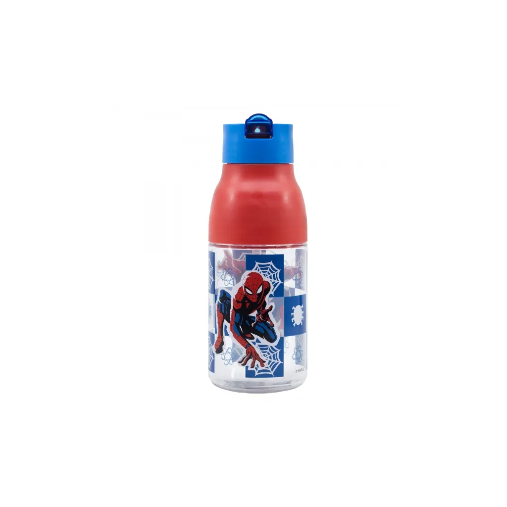 Plastová fľaša s výsuvnou slamkou SPIDERMAN, 420ml, 74735