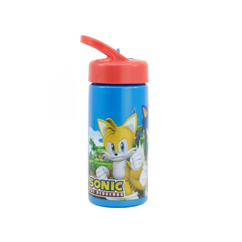 Plastová fľaša s výsuvnou slamkou JEŽKO SONIC, 410ml, 40531