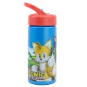 Plastová fľaša s výsuvnou slamkou JEŽKO SONIC, 410ml, 40531