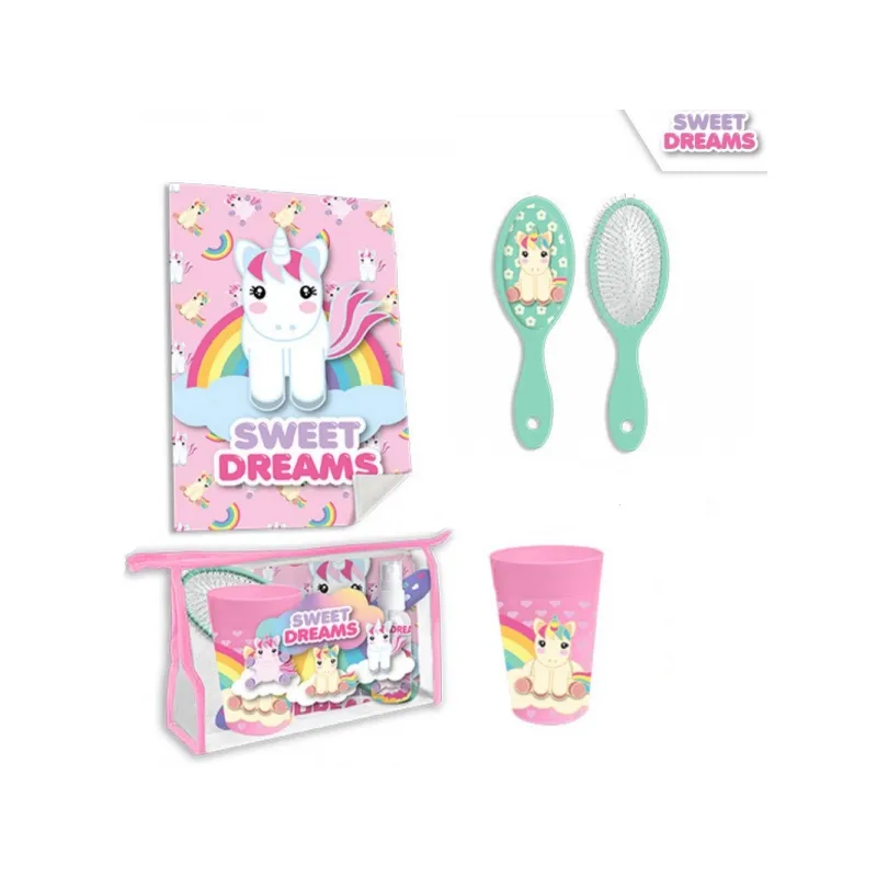 Detský cestovný kozmetický set (kefa, pohár, uterák) UNICORN, KL10522 Detský cestovný kozmetický set (kefa, pohár, uterák) UNICORN, KL10522