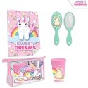 Dětský cestovní kosmetický set (kartáč, sklenice, ručník) UNICORN, KL10522