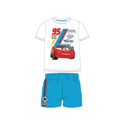 Krátké bavlněné pyžamo DISNEY CARS/bílé