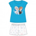 Dievčenské bavlnené pyžamo krátke DISNEY FROZEN / modré