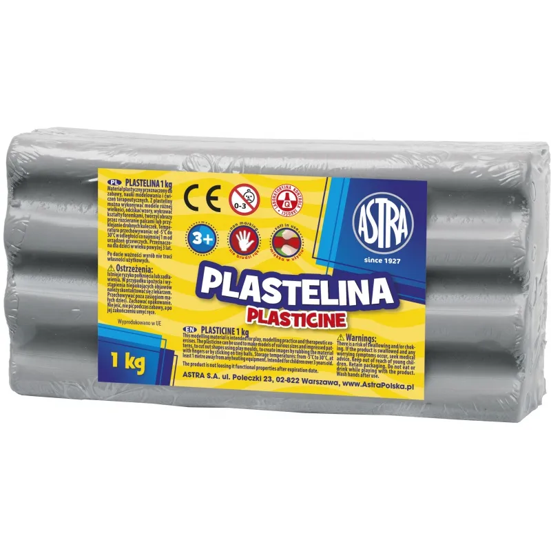 ASTRA Plastelína 1kg Sivá, 303111023 ASTRA Plastelína 1kg Sivá, 303111023