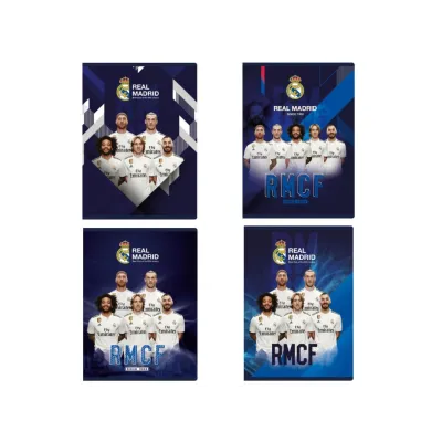 REAL MADRID, Sešit A5 čtverečkovaný (5x5mm), 32 listů, mix vzorů, 102019014