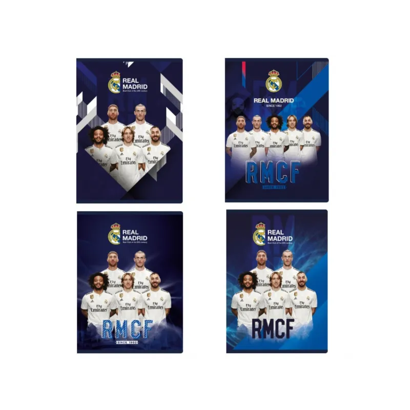 Zošit A5 štvorčekový Real Madrid, 16 listov, mix vzorov, 102019011 Zošit A5 štvorčekový Real Madrid, 16 listov, mix vzorov, 102019011