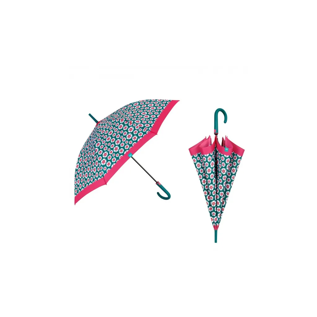 PERLETTI Time, Dámský holový deštník / červený lem, 26242