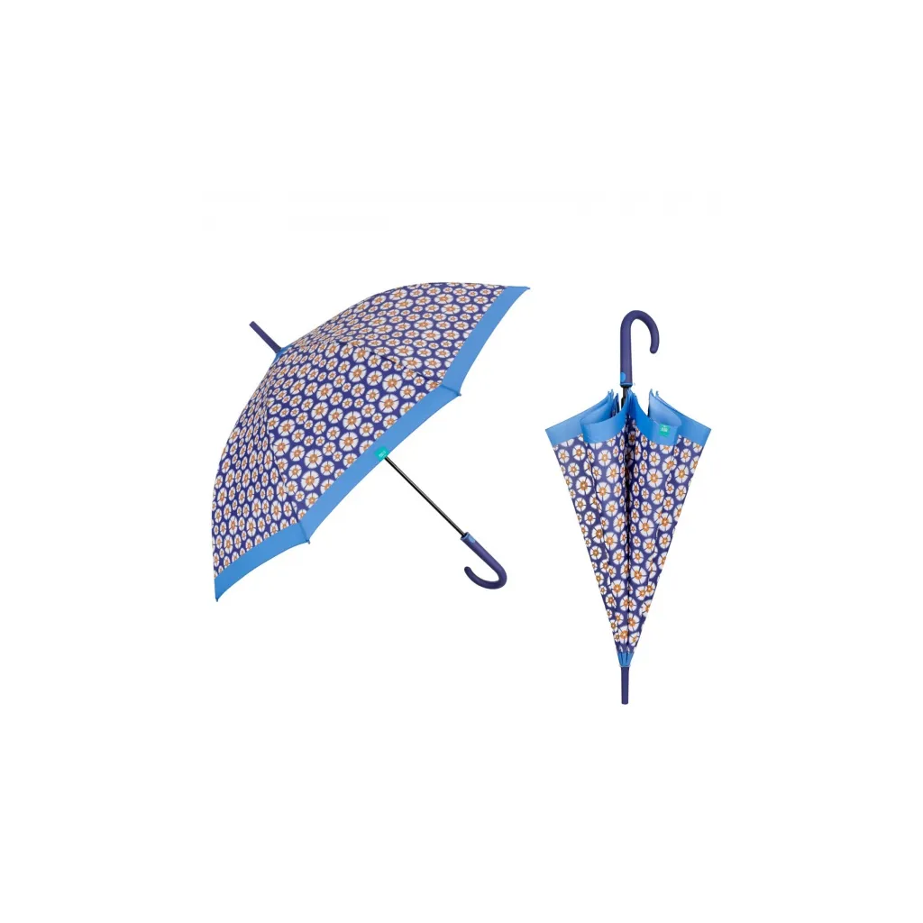 PERLETTI Time, Dámský holový deštník / modrý lem, 26242